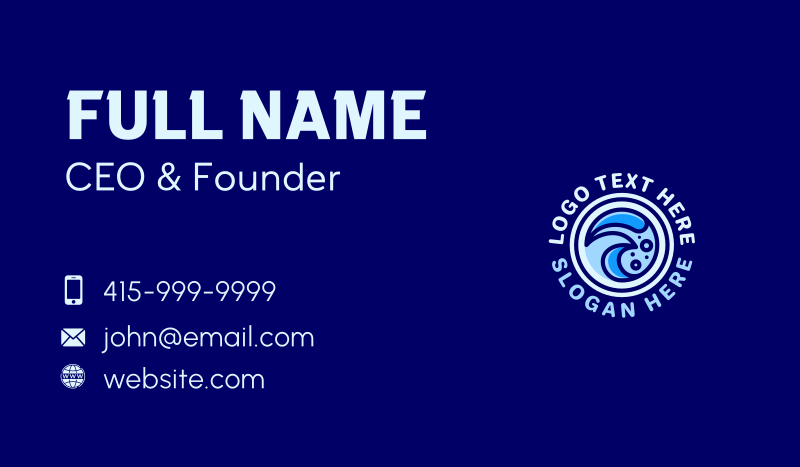 Creative Aqua Waves Business Card