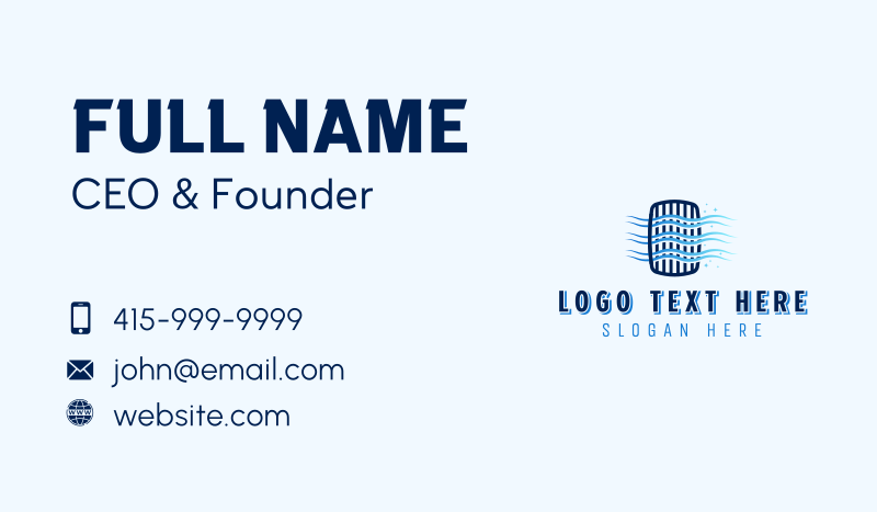 Cooling Hvac Ventilation Business Card