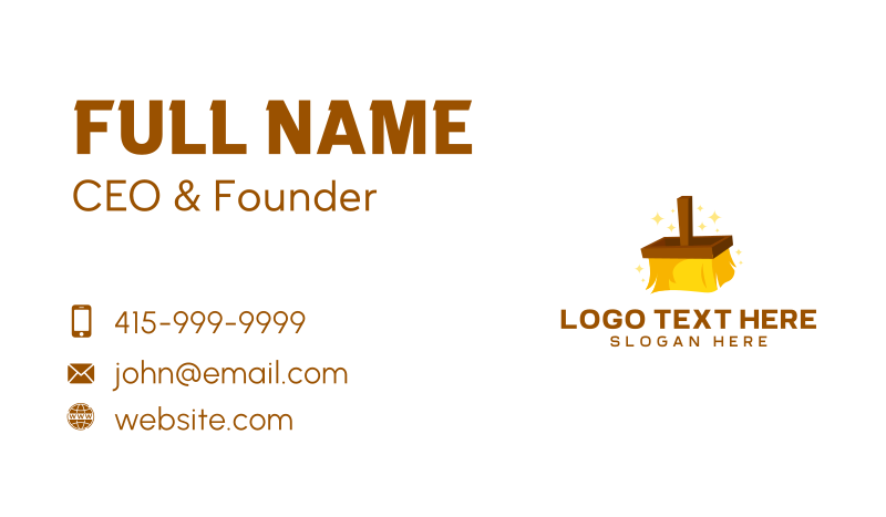 Cleaning Brush Sweeper  Business Card